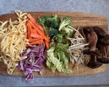A picture of step 1 of Easy homemade stir fry honey and soy egg noodles with mushrooms.