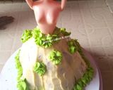A picture of step 1 of Butter cream doll cake.