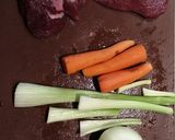 A picture of step 1 of Beef cheeks in Red wine sauce.