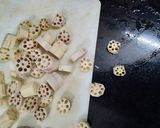 A picture of step 1 of Lotus stem curry.