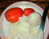 A picture of step 1 of Achari chicken.