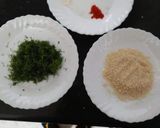 A picture of step 2 of Dil leaves /soya Parantha.