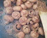 A picture of step 5 of My Garlic Buttered Mustard Mushrooms in a creamy sauce 😀.