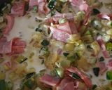 Une image de l'étape 6 de Pâte au blé complet courgette bacon lait de coco.