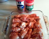 A picture of step 2 of simply seasoned baked chicken drummets.