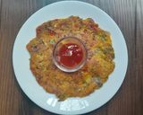 A picture of step 6 of Moong dal cabbege uttapa.