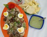 A picture of step 8 of Mutton pulav.