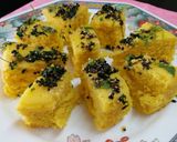 A picture of step 14 of Moong Dal Dhokla.