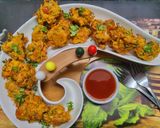 A picture of step 3 of Jawla(Tiny Shrimp) and Mixed Vegetables Fritters.