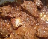 A picture of step 1 of Gobhi Gosht cauliflower meat.