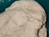 Naan bread with pumpkin soup
