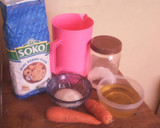 A picture of step 1 of Coconut & carrot chapati#Theme challenge.