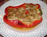 Foto del paso 14 de la receta: Morrón relleno con carne y arroz