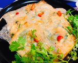 A picture of step 5 of Shrimp and Tofu Rice-Paper Fry.
