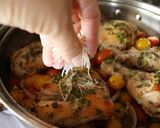 A picture of step 5 of Easy One Pan Italian Dressing Roast Chicken + Fresh Tomato Sauce.
