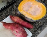 Foto do passo 2 de Escondidinho de carne seca com purê de abóbora e batata doce