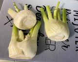 A picture of step 1 of Braised Fennel with Maple Syrup and Lemon.