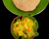 A picture of step 9 of Puri and potato curry.