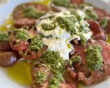 Foto del paso 3 de la receta Ensalada de tomates con burrata y pesto