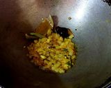 A picture of step 4 of Chingri diye kochu shaak.