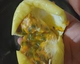 A picture of step 1 of Passion fruit mango juice.