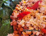 Foto del paso 7 de la receta: Revuelto de garbanzos, con butifarra, huevo y toque de sobrasada y miel