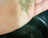 A picture of step 1 of Zeera Rice.