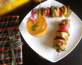 A picture of step 6 of Chutney bomb tikki with spicy creamy coconut sauce.