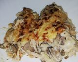 Une image de l'étape 7 de Gratin de poulet avec champignons.