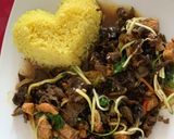 Foto del paso 7 de la receta: Pollo con verduras y algas al wok