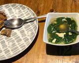A picture of step 2 of Spinach and egg soup (5min) keto.