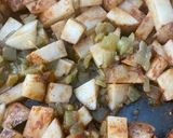 A picture of step 3 of Potato Enchiladas 🥔🌶️.