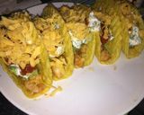 A picture of step 7 of Shrimp tacos with home-made guacamole and fresh cream sauce.