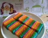Rainbow Cake Kukus Ny.Liem langkah memasak 5 foto