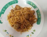 Gambar langkah 14 resipi Spaghetti Goreng.