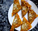 A picture of step 6 of Aloo sesame toast.