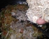 A picture of step 4 of Chicken veg filling.