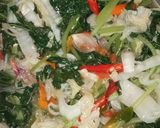 Foto langkah ke 4 dari resep Sayur daun elung(daun ubi)+ sawi putih.