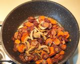 A picture of step 10 of Cavatelli with Purple Carrots, Broccoli Rabe, and Cremini Mushrooms.