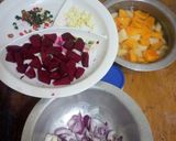 A picture of step 1 of Rice with beetroot stew#author,s contest.
