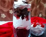 A picture of step 10 of Black forest brownie trifles.