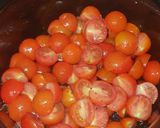 A picture of step 1 of Slow Cooker Balsamic Tomatoes with spaghetti.