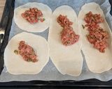 A picture of step 10 of Lahmacun - Turkish minced lamb pitta/pizza.
