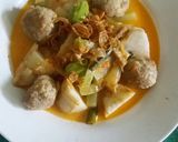 Foto langkah ke 8 dari resep Ketupat Sayur Bola bola Daging.