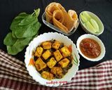 A picture of step 9 of Chatpata Palak Paneer.