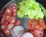 A picture of step 1 of Kachumbali Salad.