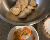 A picture of step 1 of Scallops with Coral Sauce.