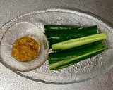 A picture of step 3 of Cucumber Sticks with Miso Paste.