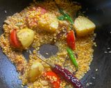A picture of step 3 of Monsoon Season Bengali Khichudi Thali for lunch.
