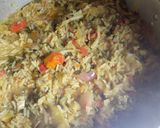 A picture of step 3 of Jollof rice with vegitable.